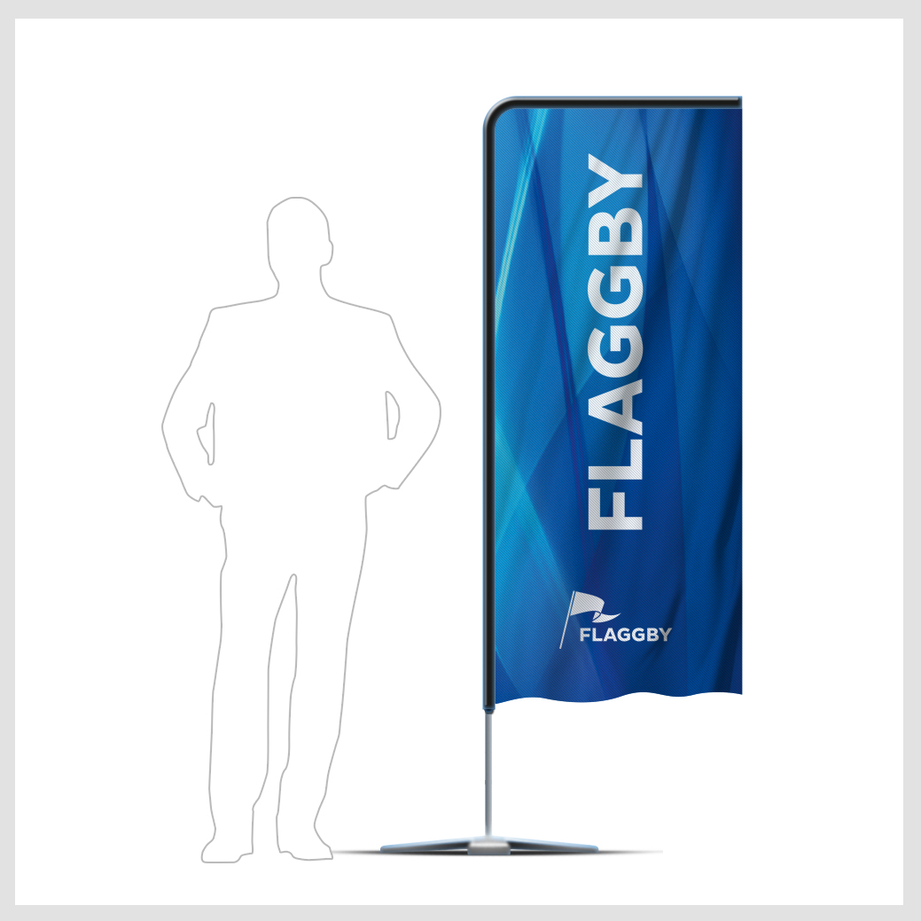 Beachflagga Urban 70x205 cm med tryck för butiker och event