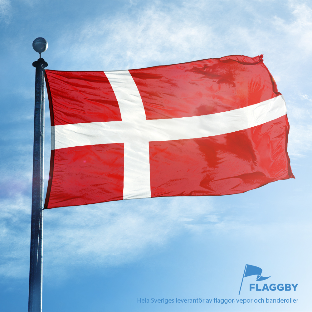 Danmarks flagga till flaggstång i slitstarkt material