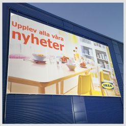 Stor reklambanner för fasad med tryck