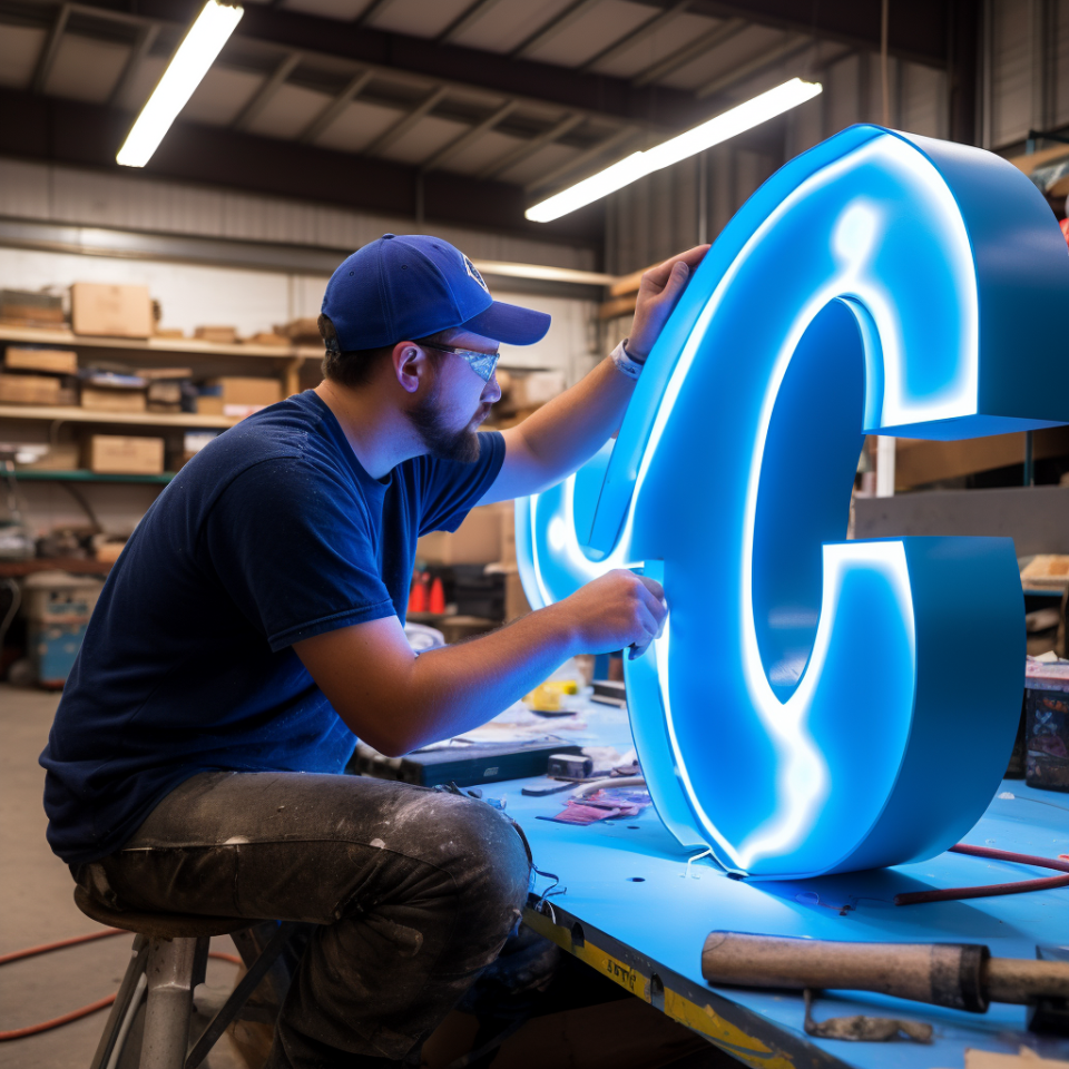 Fasadskylt med LED teknik